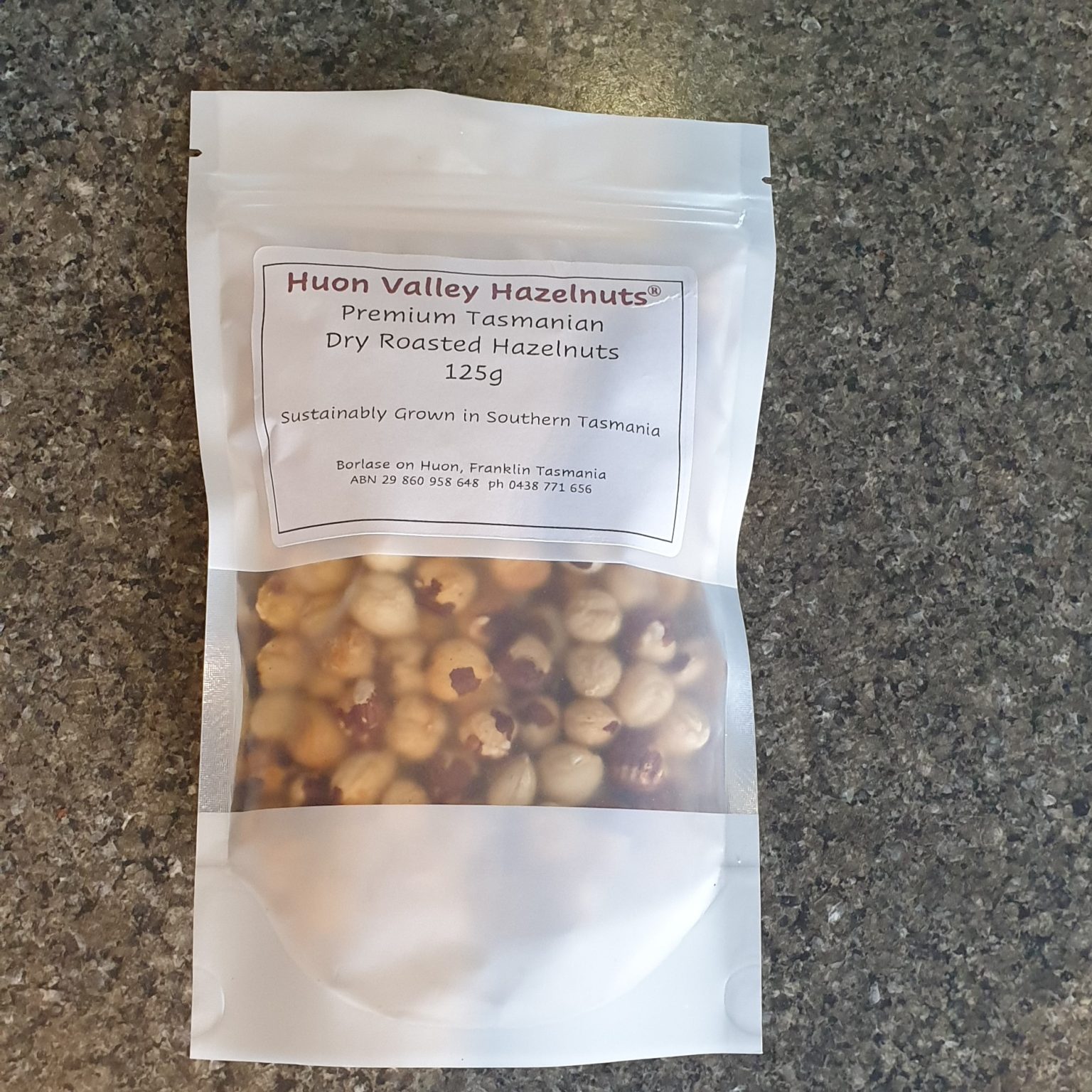 Snack Pack Roasted Hazelnuts 125g Huon Valley Hazelnuts